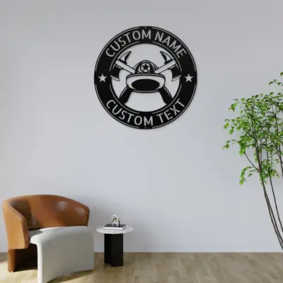 Personalized Firefighter Metal Sign